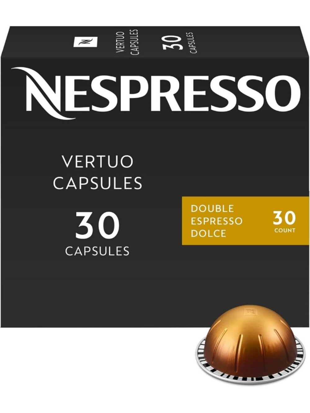 Double Espresso Dolce Pods - 30-Count Nespresso Compatible Coffee Capsules